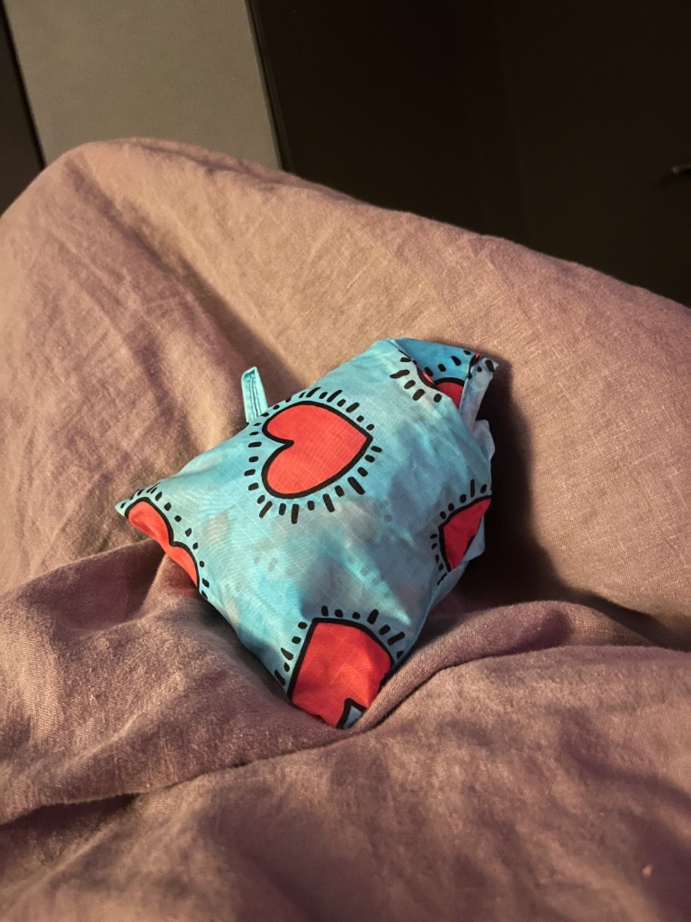 Keith Haring heart print Baggu - blue with hearts - Picture 2 of 8